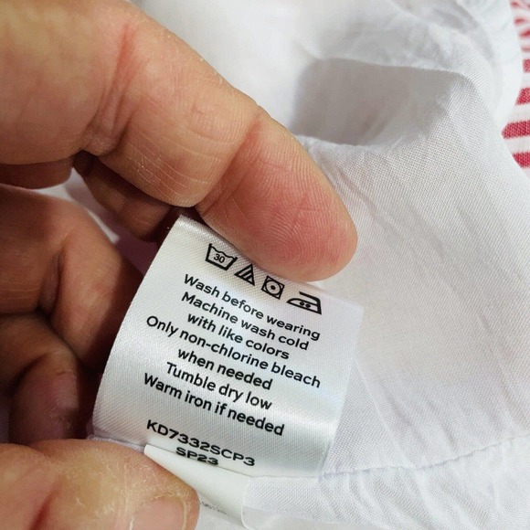 Draper James RSVP XL Maxi Dress Red White Stripe Tiered Short Sleeve Wide Neck - Picture 13 of 13